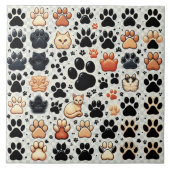 Fabulous vorm gekleurde canine poot print tegeltje (Voorkant)