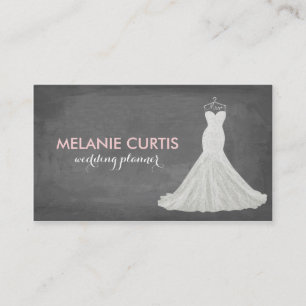 Fabulous Wedding Gown Chalkboard Visitekaartje
