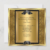 Fabulous Wild 40 40th Birthday Party Gold Leopard Kaart (Achterkant)