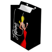 Fabulous "Wine Diva" Gift Bag Medium Cadeauzakje (Voorkant Gekanteld)