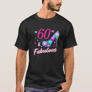 Fabulous Woman 60 jaar oude dame 60th Natal Birthd T-shirt