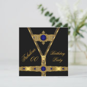 Fabulous Zipper Gold Royal Blue Diamond Gem 2 Kaart (Staand voorkant)