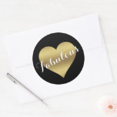 Fabulous Zwart & Goud Bruiloft Hart Party Stickers (Envelop)
