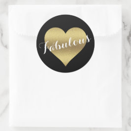 Fabulous Zwart & Goud Bruiloft Hart Party Stickers