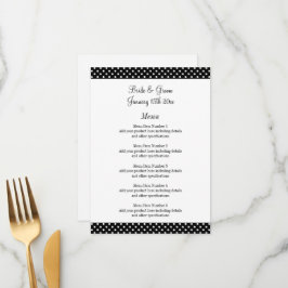 Fabulous zwart-wit polka stippen bruiloft menu