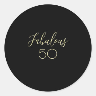 "Fabulous" zwarte ronde Sticker
