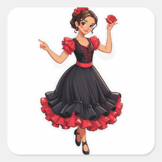 "Fabulously 15" (Quinceañera) Vierkante Sticker
