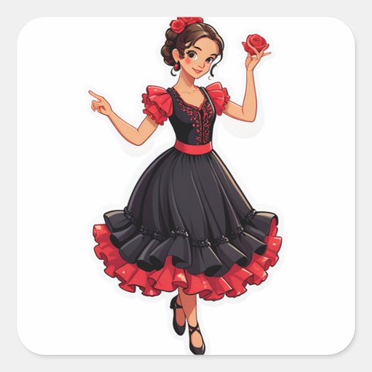 "Fabulously 15" (Quinceañera) Vierkante Sticker (Voorkant)