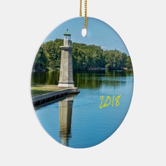 Fabyan Windmill & Fox River in Genève Keramisch Ornament (Rechts)