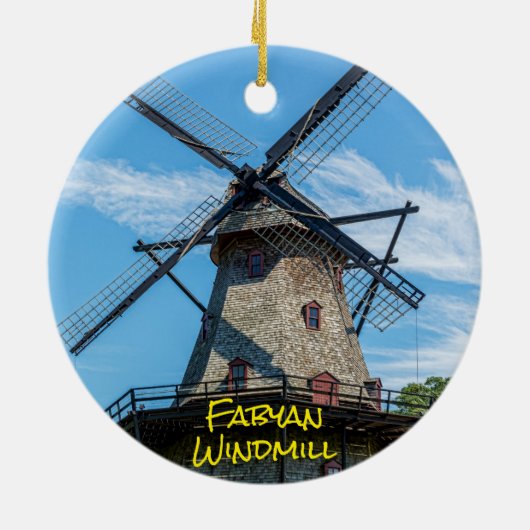 Fabyan Windmill & Fox River in Genève Keramisch Ornament (Achterkant)