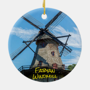 Fabyan Windmolen & De Fox River, Geneva Keramisch Ornament