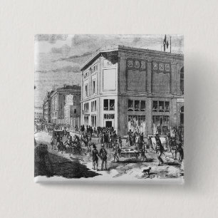 Facade of the Hotel Drouot, Parijs, c.1852 (engrav Vierkante Button 5,1 Cm
