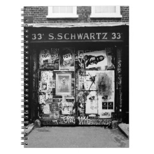 FACADE VAN DE OUDE WINKEL OP DE STREET NOTITIEBOEK