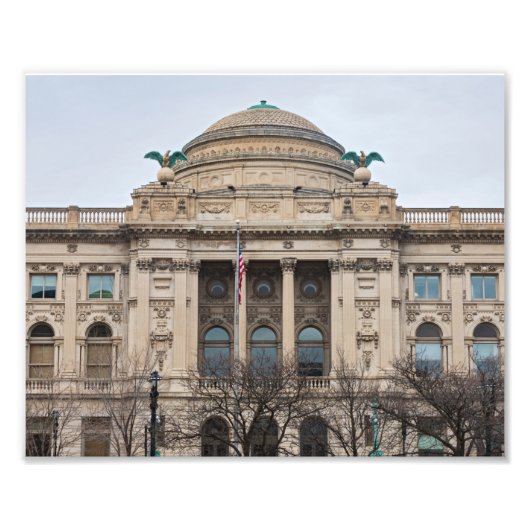 façade van landmark milwaukee public library foto afdruk (Voorkant)