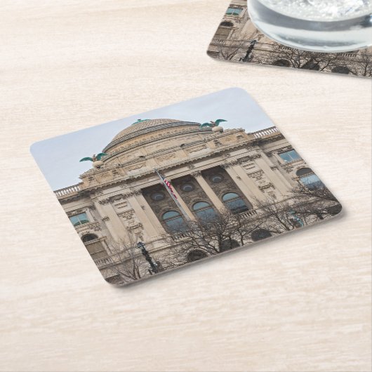 façade van landmark milwaukee public library kartonnen onderzetters (Schuin)