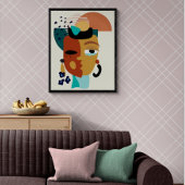 Face 2 Face Boho Abstract Poster