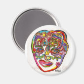 "Face 2K7" Abstract Planet Earth Face Magneet (Voorkant / Achterkant)