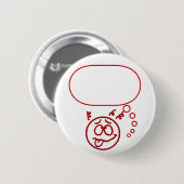 Face #3 (met spraakbel) ronde button 5,7 cm (Voorkant /achterkant)
