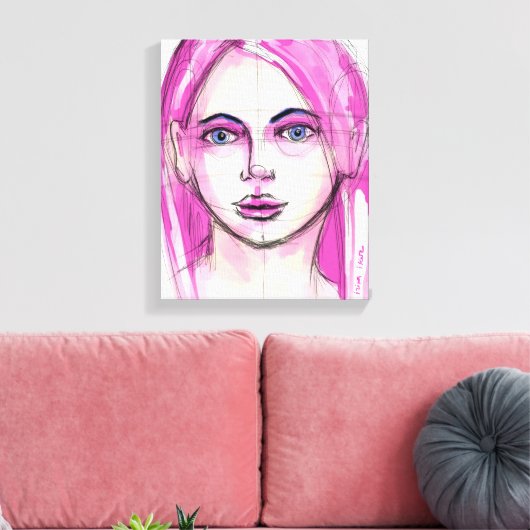 Face 4 canvas afdruk (Insitu (Woonkamer))
