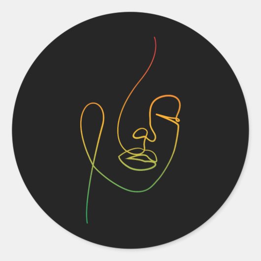 Face Abstracte Juneteenth Art CK Geschiedenis Vrou Ronde Sticker (Voorkant)
