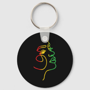Face Abstracte Juneteenth Art CK Geschiedenis Vrou Sleutelhanger