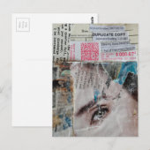 Face and Words Duplicate Copy Mixed Media Collage Briefkaart (Voorkant / Achterkant)