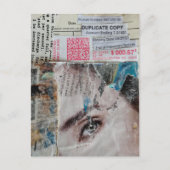 Face and Words Duplicate Copy Mixed Media Collage Briefkaart (Voorkant)