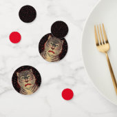 Face Asian Tiger Red Polka Dots Black Confetti (Groep)