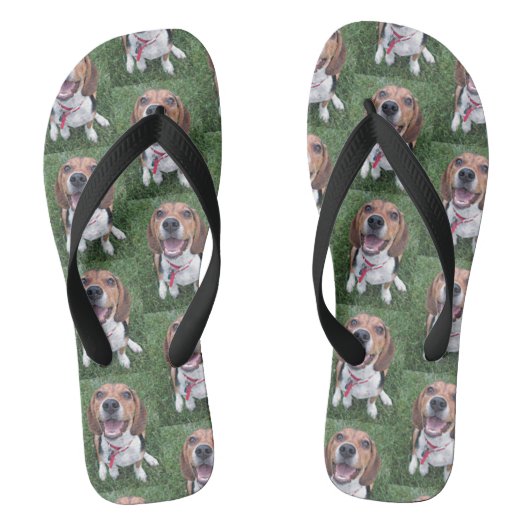 Face Beagle Puppy glimlachen Teenslippers (Voetbed)
