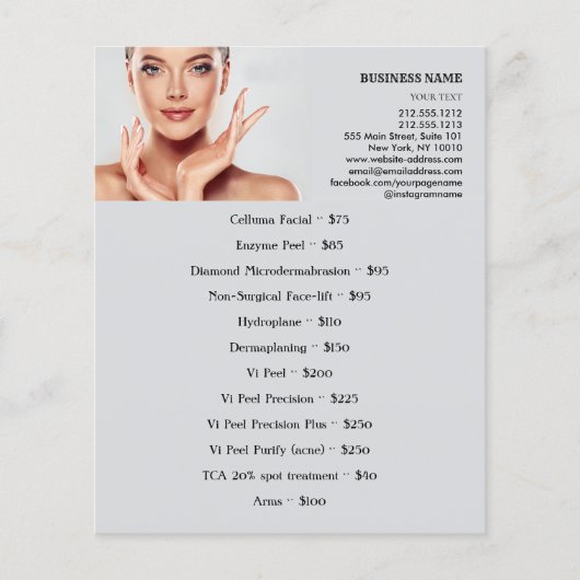 FACE-BEHANDELING Beauty Salon 4,5 x 5,6 inch Flyer (Voorkant)