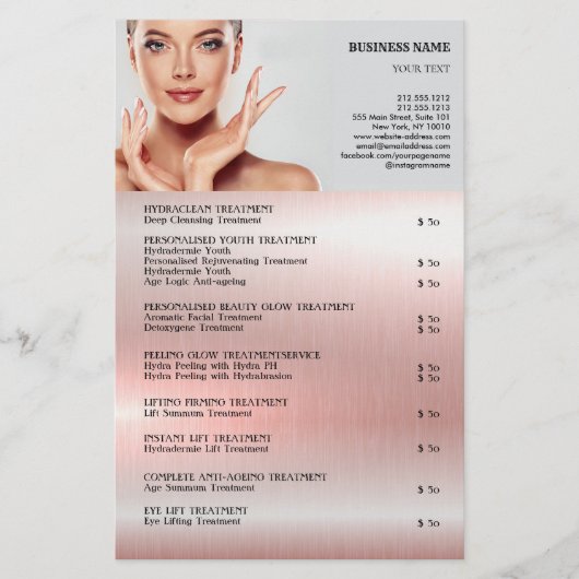 FACE-BEHANDELING Beauty Salon flyer (Voorkant)