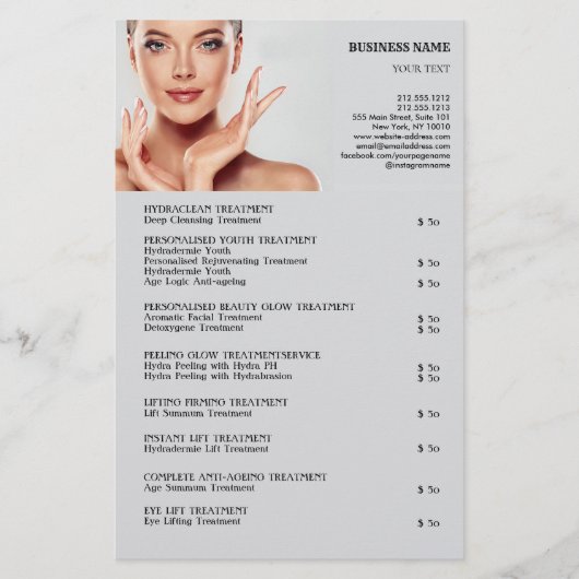 FACE-BEHANDELING Beauty Salon flyer (Voorkant)