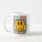 Face Bye Bruh Leraar Gelukkig Laatste Dag van Scho Koffiemok (Links)