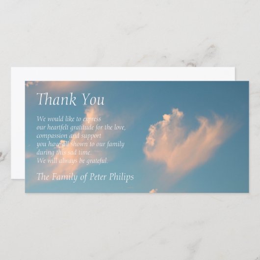 Face Cloud 2 Sympathie Hartelijk dank Bedankkaart (Voorkant / Achterkant)