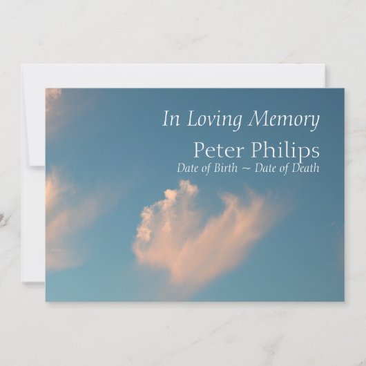 Face Cloud 2 Uitnodiging voor uitvaart (Voorkant)