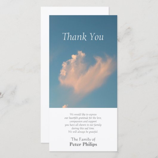 Face Cloud 3 Sympathie Hartelijk dank Bedankkaart (Voorkant / Achterkant)