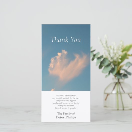 Face Cloud 3 Sympathie Hartelijk dank Bedankkaart (Staand voorkant)