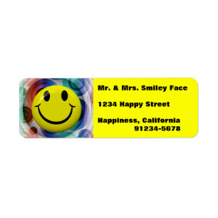 Face Colorful, Bright Return Address Labels