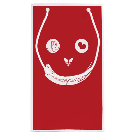 Face Cute Love Peace Jose Custom Gift Bag Klein Cadeauzakje (Achterkant)