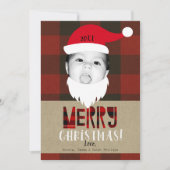 Face Cute Photo Holiday Merry Kerstkerstkerstkerst Kaart (Voorkant)