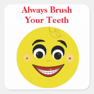 Face Dental Message Vierkante Sticker