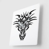 Face-Dragon-Tattoo Vierkante Klok (Hoek)