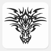 Face-Dragon-Tattoo Vierkante Sticker (Voorkant)