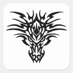 Face-Dragon-Tattoo Vierkante Sticker