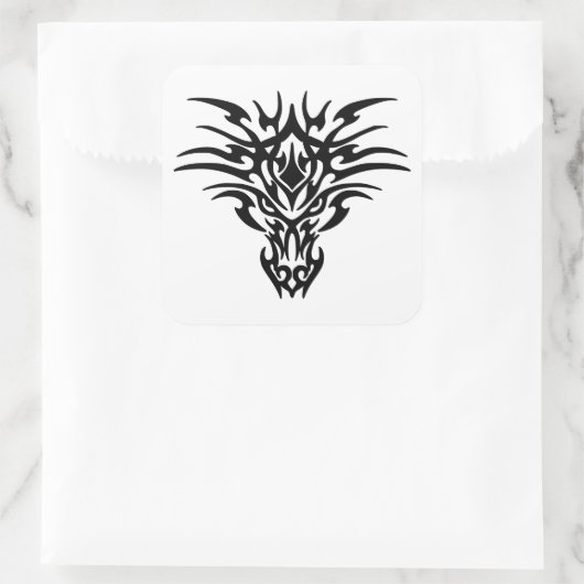 Face-Dragon-Tattoo Vierkante Sticker (Tas)