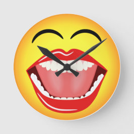 Face Emoji Humor Medium Funny Round Wall klok