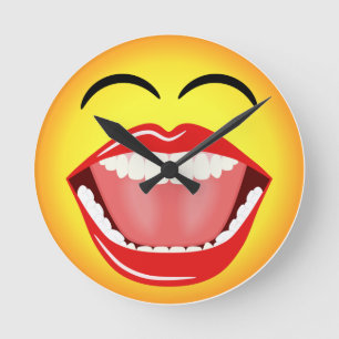 Face Emoji Humor Medium Funny Round Wall klok