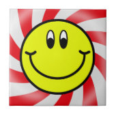 Face Emoji Red Ceramic Photo Tile Tegeltje (Voorkant)