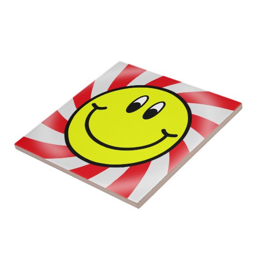 Face Emoji Red Ceramic Photo Tile Tegeltje (Zijkant)