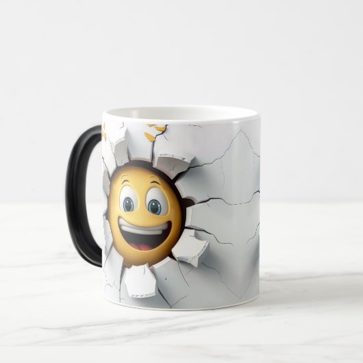 Face Emoticon Break Through Magische Mok (Voorkant links)